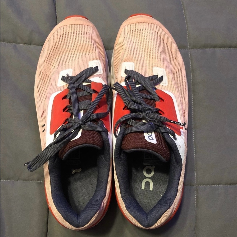 On Running Clouds Red and White Running Shoes